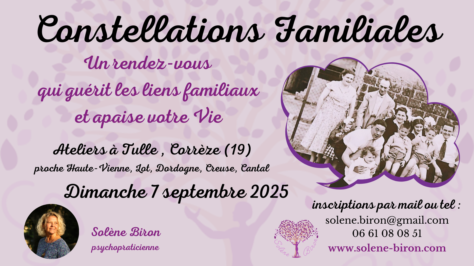 Atelier de Constellations Familiales en Corrèze à Tulle (proche Limoges, Creuse, Lot, Dordogne, Cantal…)