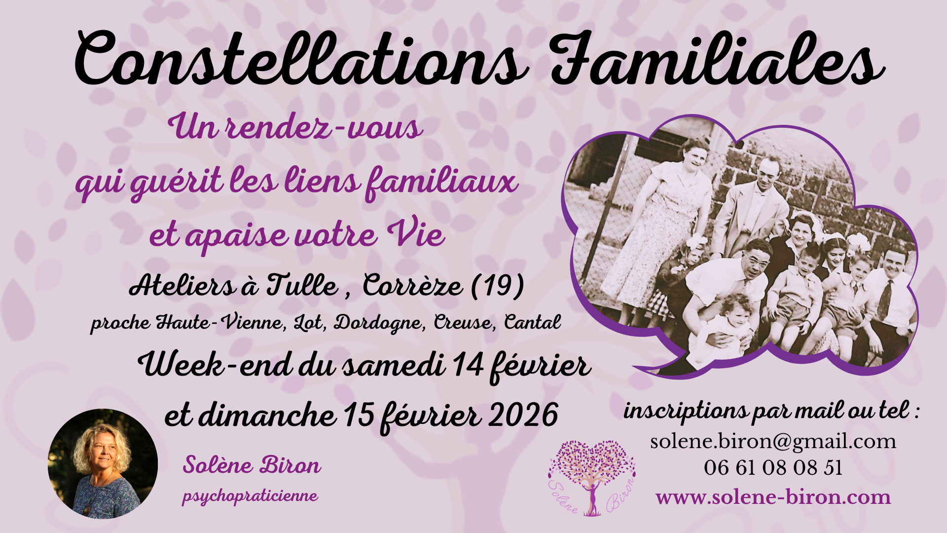 CONSTELLATIONS FAMILIALES A TULLE (Corrèze, proche Dordogne, Lot, Haute-Vienne, Cantal…)